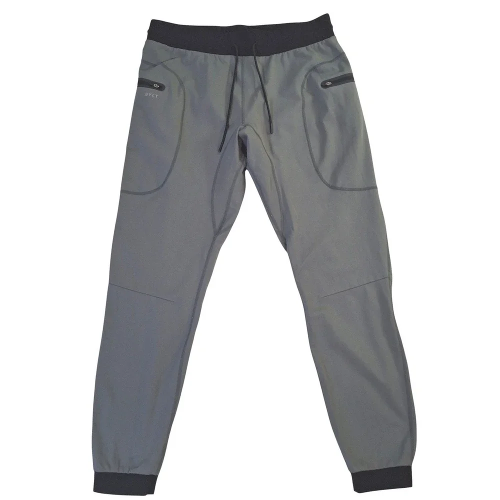 BYLT Premium Jogger Mens XXL Grey Black Athletic Stretch Training Pants 2XL